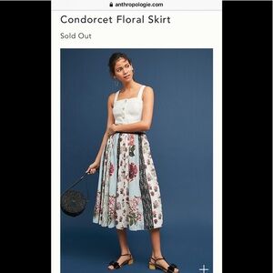 Anthropologie Condorcet Floral Midi skirt sz 8